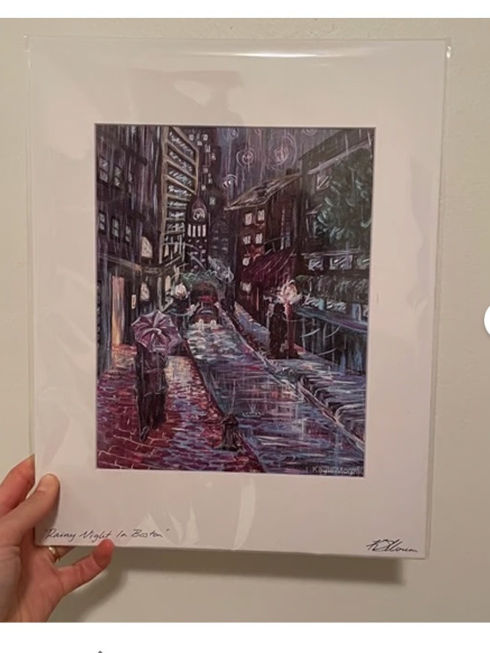 Rainy Night in Boston Signed Print